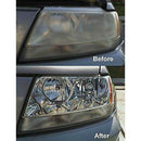 Peek Metal Polish shown restoring a cloudy car headlight to a clear, bright and reflective finish