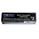Pro-Max 100g Aluminium Alloy Brass Copper Metal Polishing Compound in a black wrapped rectangular bar labelled stage 2