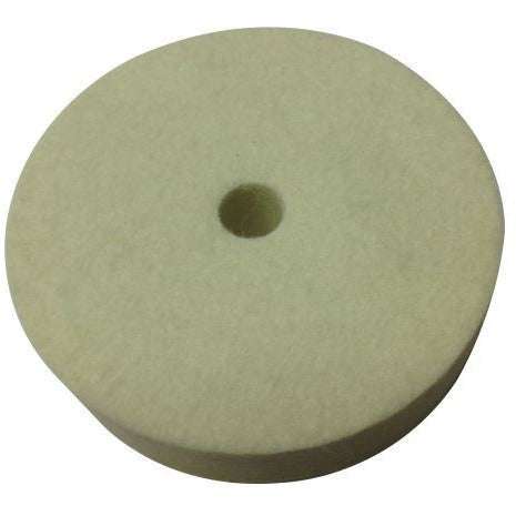 Pro-Max 3" Felt Polishing Wheel in beige medium-grade felt, with a central bore and solid round design