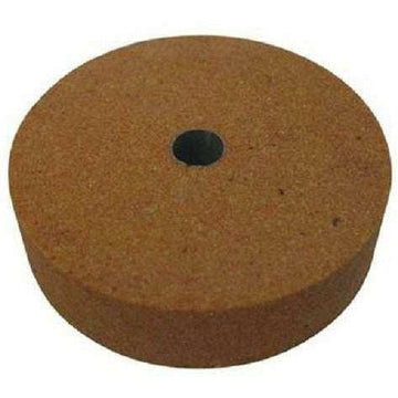 Pro-Max 3" Grinding Stone wheel, brown abrasive stone with a central bore and thick rounded edge