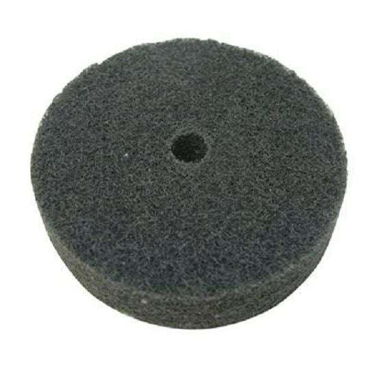 Pro-Max 3" ‘ScotchBrite’ Sanding Wheel, dark grey non-woven abrasive with a central hole and solid disc shape
