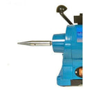Pro-Max Bench Grinder with blue metal housing and silver tapered left-hand spindle adapter