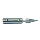 Pro-Max Bench Grinder chrome metal polishing spindle adapter with cylindrical body, side holes and tapered mandrel