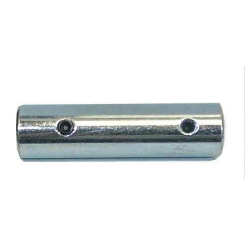 Pro-Max Bench Grinder metal polishing spindle adapter, chrome-finished cylindrical steel body with two side holes