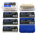 Rotary Multi Hobby Tool 56-piece felt polishing kit with white felt bobs, compounds and blue microfibre cloth