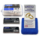 Rotary Multi Hobby Tool felt bob polishing kit with white felt heads, metal compounds, jewellery guide and blue cloth