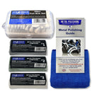 Rotary Multi Hobby Tool 54-piece felt bob polishing kit with metal compounds, guide and blue microfibre cloth