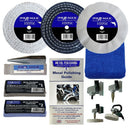 Sander Polisher 7-piece metal polishing kit with three buffing wheels, compounds, adapter, cloth and guide
