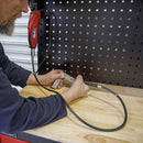 Sealey 135W Rotary Hobby Tool with red handheld body and flexible drive shaft for detailed engraving