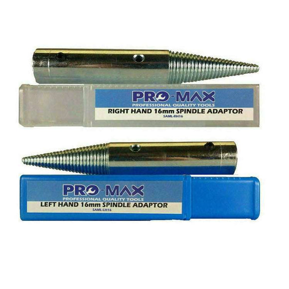 Sealey 8" 600W Bench Grinder spindle adaptors, chrome-finished metal with threaded ends in Pro-Max boxes