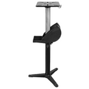 Sealey Bench Grinder Stand in black and silver metal, with adjustable post, perforated mounting plate and accessory tray