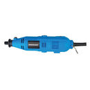 Silverline 135W Multi-Function Rotary Tool in blue plastic with black accents, spindle attachment and hanging loop
