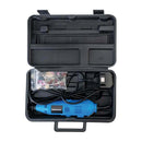 Silverline 135W Multi-Function Rotary Tool in blue with black cord, accessories and moulded storage case