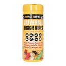 Smaart Universal Tough Wipes in a yellow cylindrical tub, featuring bold black and white label graphics, 40 wipes