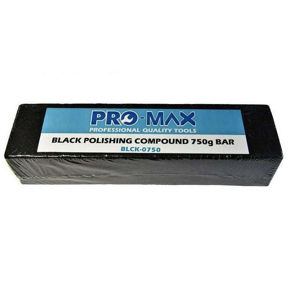 Steel & Stainless Steel black metal polishing buffing compound bar, 750g, in a rectangular wrapped block