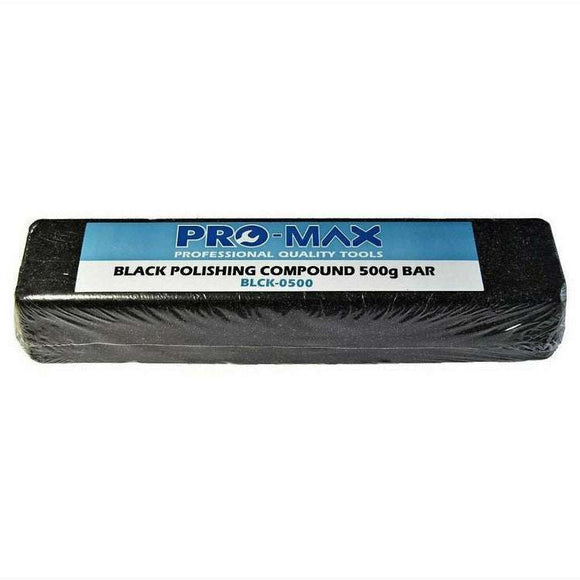 Steel & Stainless Steel black metal polishing compound bar in Pro-Max packaging, 500g wrapped block