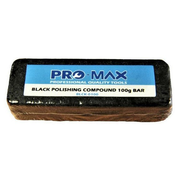 Steel & Stainless Steel black metal polishing buffing compound bar, rectangular 100g block with Pro-Max label