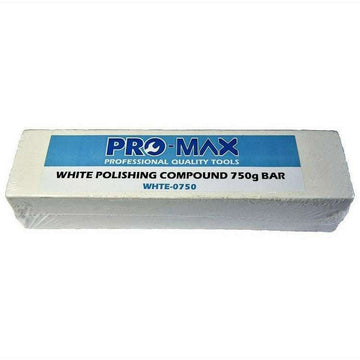 Steel & Stainless Steel white polishing compound bar, rectangular 750g Pro-Max metal buffing compound