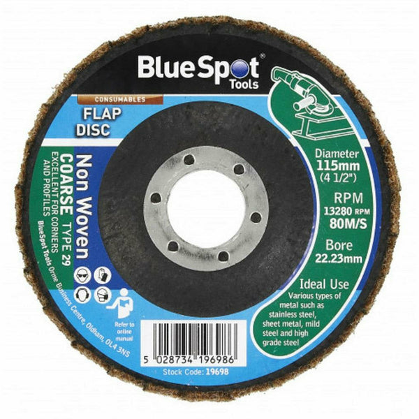 Winkelschleifer Grobe Satin Web Lamellenscheibe 115 mm (4,5") BlueSpot