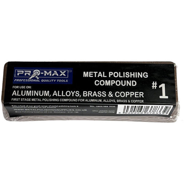 Pro-Max Alliage d'Aluminium Laiton 250g Composé de Polissage pour Métal 3pc Kit