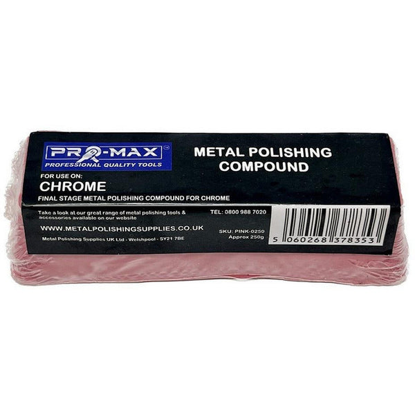 Pro-Max Chrome 250g Metal Polishing Compound 3pc Kit